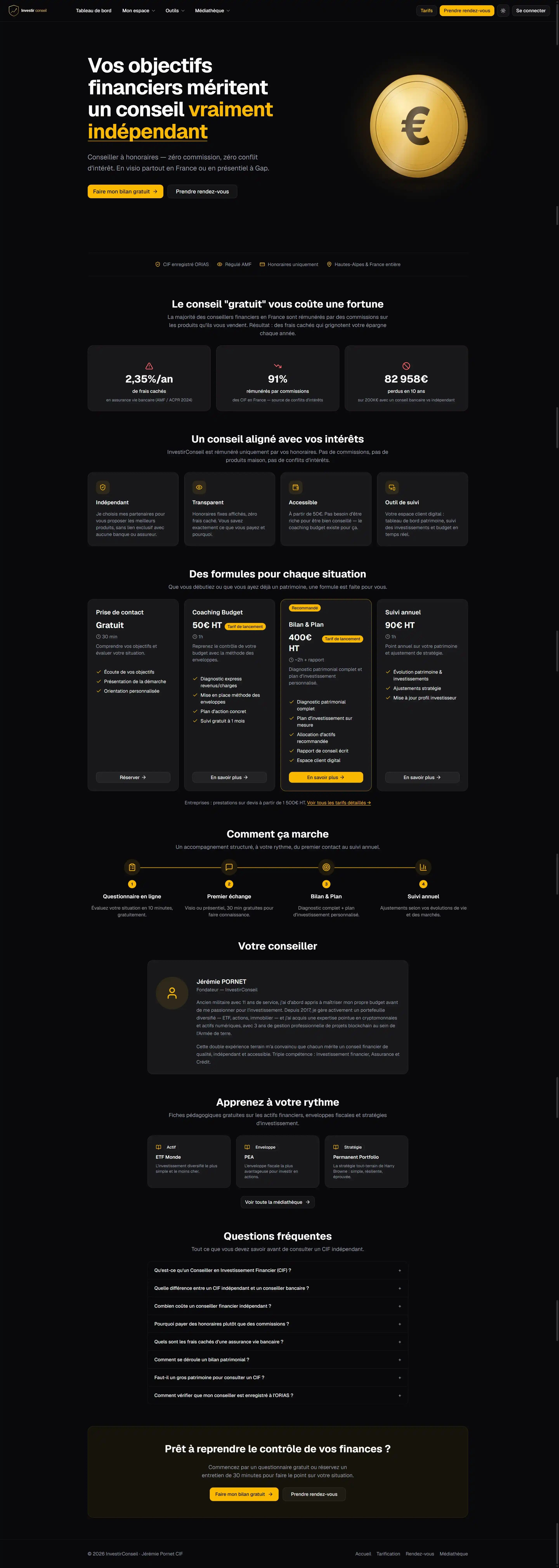 Aperçu du site Investir conseil