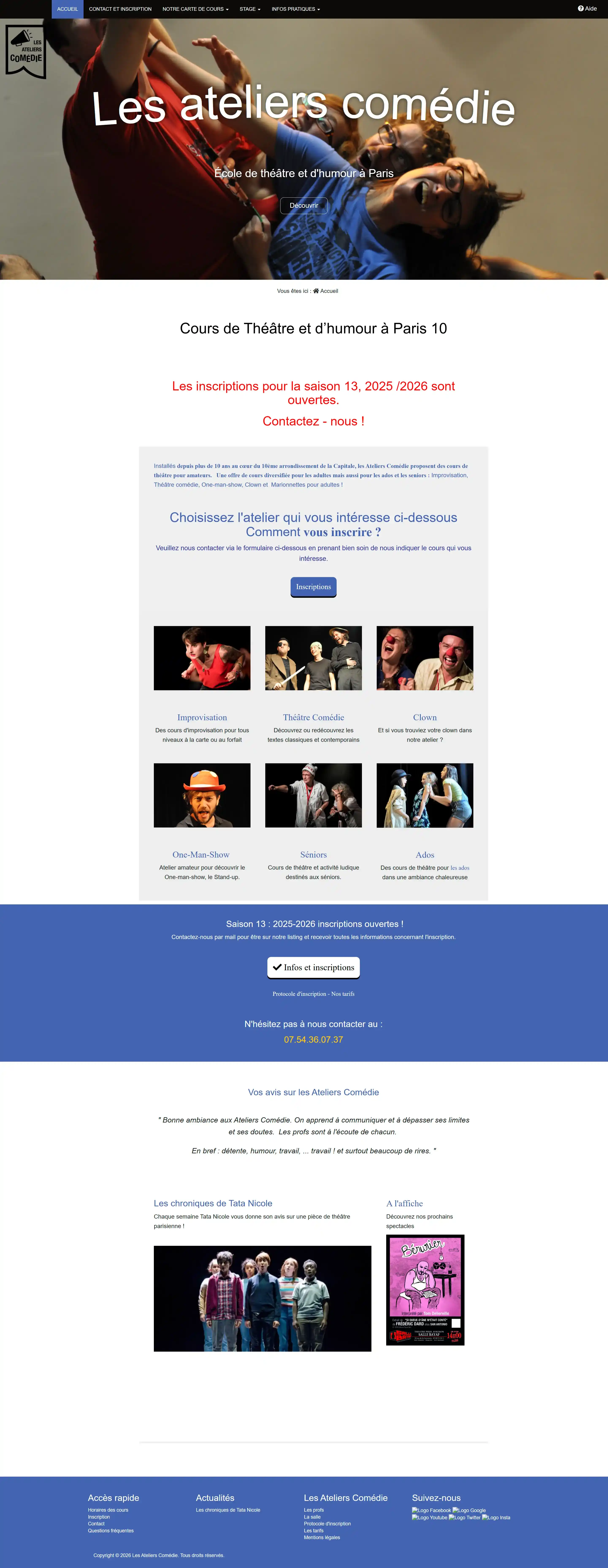 Ancien design de Refonte des ateliers comedie