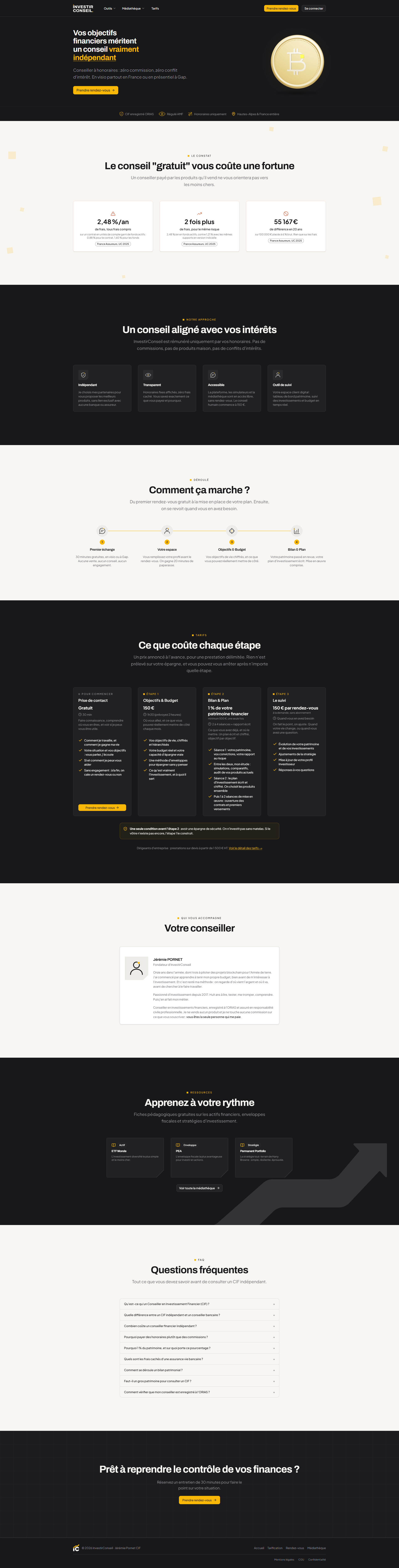 Screenshot du site Investir conseil