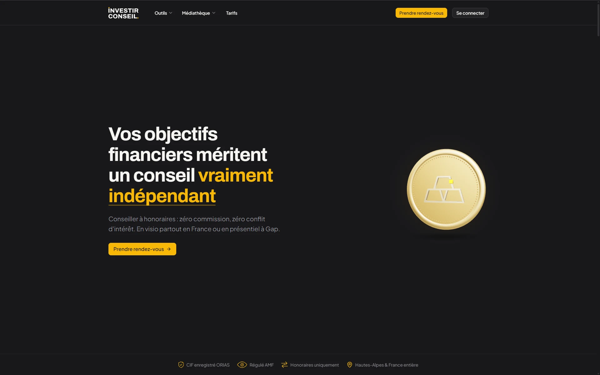 Aperçu du site Investir conseil